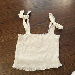 Adelaide White tie ruffled top